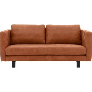 Goossens Excellent Bank Nuance cognac, leer, 3-zits, urban industrieel