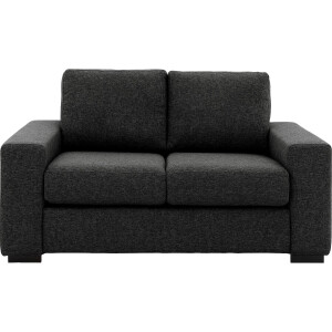 Goossens Bank Lucca antraciet, stof, 2-zits, stijlvol landelijk