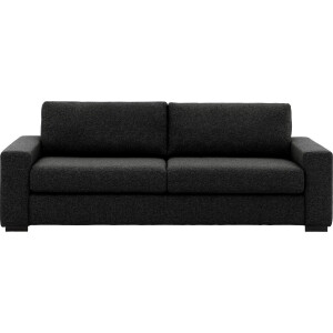 Goossens Bank Lucca antraciet, stof, 3-zits, stijlvol landelijk