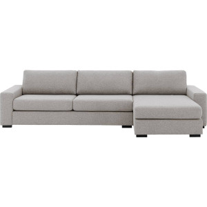 Goossens Hoekbank Lucca Met Chaise Longue grijs, stof, 3-zits, stijlvol landelijk