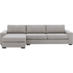 Goossens Hoekbank Lucca Met Chaise Longue grijs, stof, 3-zits, stijlvol landelijk