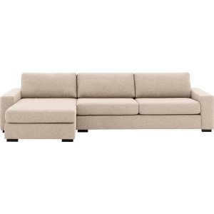 Goossens Hoekbank Lucca Met Chaise Longue wit, stof, 3-zits, stijlvol landelijk