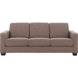 Goossens Bank N-joy Divana bruin, stof, 3-zits, stijlvol landelijk