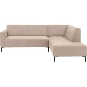 Goossens Bank Key West bruin, micro leer, 2,5-zits, modern design met ligelement rechts