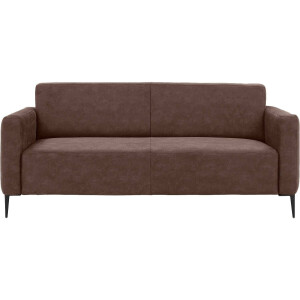 Goossens Bank Key West bruin, micro leer, 3-zits, modern design