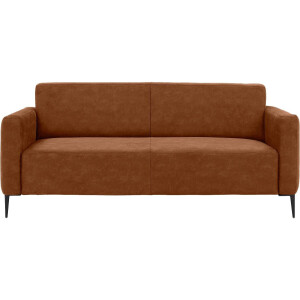 Goossens Bank Key West cognac, micro leer, 3-zits, modern design