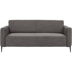 Goossens Bank Key West grijs, micro leer, 3-zits, modern design