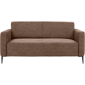 Goossens Bank Key West bruin, micro leer, 2,5-zits, modern design