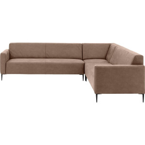 Goossens Bank Key West bruin, micro leer, 3-zits, modern design