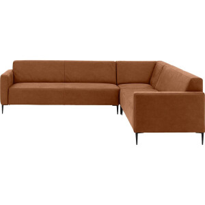 Goossens Bank Key West cognac, micro leer, 3-zits, modern design