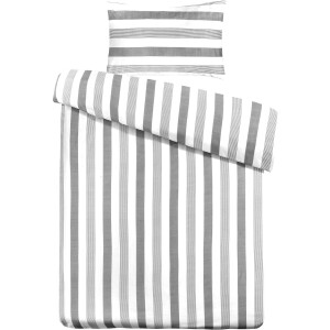 Padiro beddengoedset 3-delig voor 2 personen - 200 x 200 cm + 50 x 75 cm - extra groot XL - Grijs - Minimalistisch, Streeppatroon - Katoensatijn