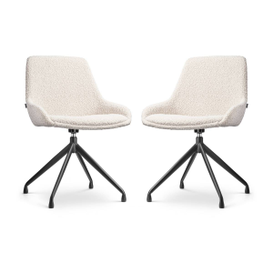 Set van 2 eetkamerstoelen Nola-Isa bouclé draaibaar | Nolon