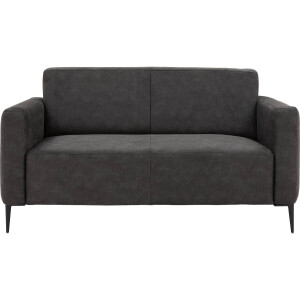 Goossens Bank Key West antraciet, micro leer, 2-zits, modern design