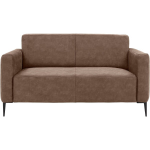 Goossens Bank Key West bruin, micro leer, 2-zits, modern design