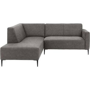 Goossens Bank Key West grijs, micro leer, 2-zits, modern design met ligelement links