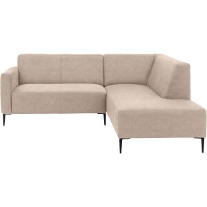 Goossens Bank Key West bruin, micro leer, 2-zits, modern design met ligelement rechts