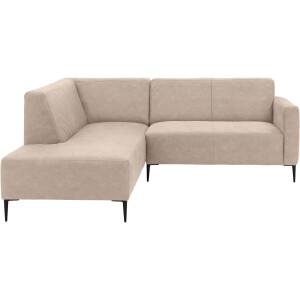 Goossens Bank Key West bruin, micro leer, 2-zits, modern design met ligelement links