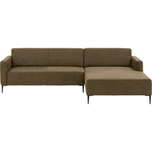 Goossens Bank Key West groen, micro leer, 3-zits, modern design