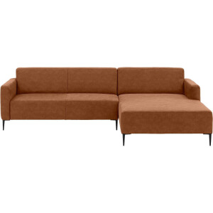 Goossens Bank Key West cognac, micro leer, 3-zits, modern design