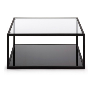 Kave Home Kave Home Salontafel Blackhill vierkant, glas transparant,, 80 x 35 x 80 cm