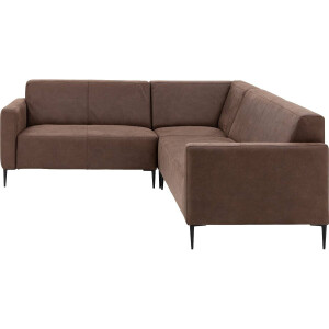 Goossens Bank Key West bruin, micro leer, 2-zits, modern design