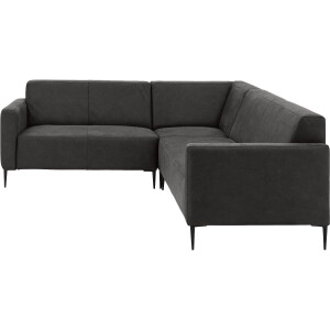 Goossens Bank Key West antraciet, micro leer, 2-zits, modern design