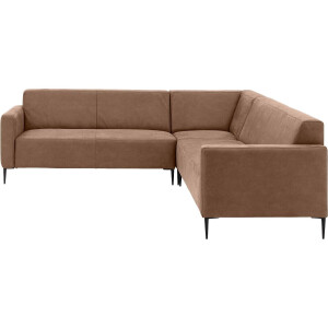 Goossens Bank Key West bruin, micro leer, 2,5-zits, modern design