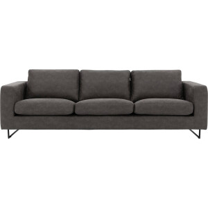 Goossens Excellent Bank Jovani grijs, micro leer, 4-zits, urban industrieel