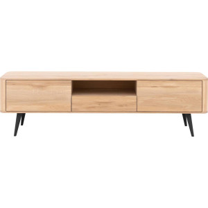 Goossens Tv Dressoir Bjarte, 2 deuren 1 lade 1 open vak 42 cm diep 180 cm breed