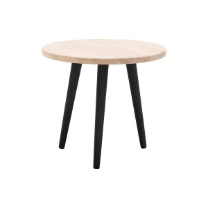 Goossens Hoektafel Bjarte, hout eiken wit, stijlvol landelijk, 50 x 45 x 50 cm