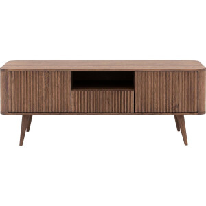 Goossens Tv Meubel Seppe, 2 deuren 1 lade 1 open vak 135 cm breed