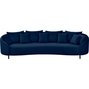 Goossens Bank Ragnar blauw, stof, 4-zits, modern design