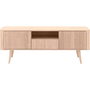 Goossens Tv Meubel Seppe, 2 deuren 1 lade 1 open vak 135 cm breed