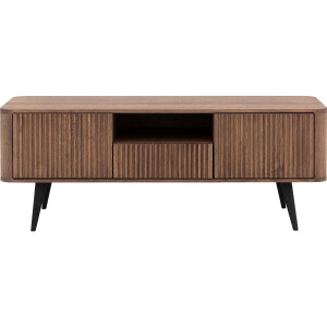 Goossens Tv Meubel Seppe, 2 deuren 1 lade 1 open vak 135 cm breed