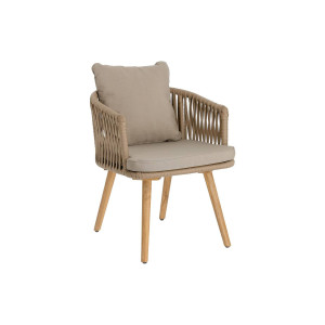 Kave Home Kave Home Tuinmeubel Hemilce, Hemlice stoel in beige touw met massieve 100% fsc acacia poten