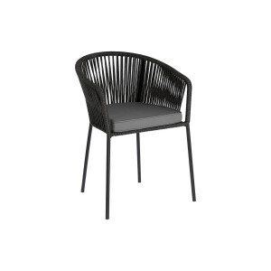 Kave Home Kave Home Eetkamerstoel Yanet, Yanet Zwart Touw Stoel