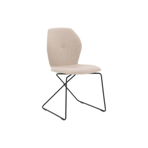 Goossens Excellent Eetkamerstoel Manzini wit stof leuning, modern design