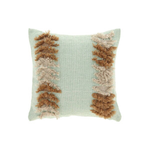 Kave Home Kave Home Woon Accessoires Dalila, Dalila Kussenhoes In Pet Met Bruine En Groen Rand