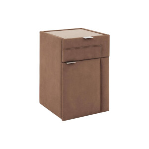 Goossens Excellent Nachtkastje Nomade Sahara, 1 deur rechts, met inleg glasblad