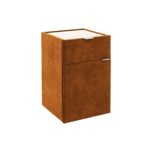 Goossens Nachtkastje Briljant Luxe, 1 deur links, 1 lade, met inleg glasblad