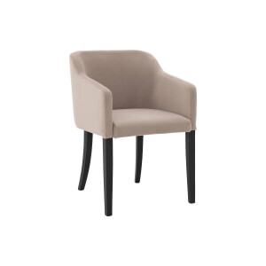 Goossens Eetkamerstoel Peda lichtgrijs velvet stof met armleuning, elegant chic