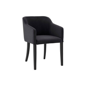 Goossens Eetkamerstoel Peda antraciet velvet stof met armleuning, elegant chic