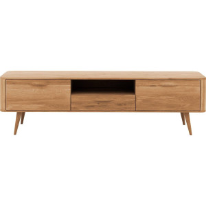 Goossens Tv Dressoir Bjarte, 2 deuren 1 lade 1 open vak 42 cm diep 180 cm breed