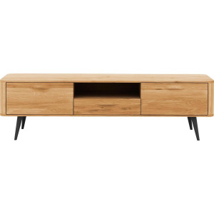 Goossens Tv Dressoir Bjarte, 2 deuren 1 lade 1 open vak 42 cm diep 180 cm breed