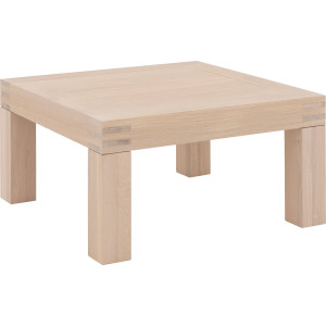 Goossens Hoektafel Clear, hout eiken wit, stijlvol landelijk, 75 x 40 x 75 cm