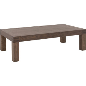 Goossens Salontafel Clear rechthoekig, hout eiken donker bruin, stijlvol landelijk, 140 x 40 x 75 cm