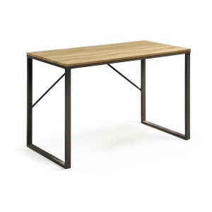 Kave Home Kave Home Bureau Talbot, Talbot bureau met natuurlijke mdf-afwerking en zwart stalen poten 120 x 60 cm