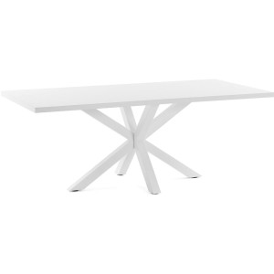 Kave Home Kave Home Eettafel Argo, Argo tafel 200 cm witte melamine wit benen