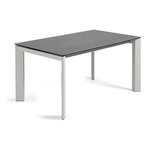 Kave Home Kave Home Axis, Axis uitschuifbare tafel van porselein met grijze poten 160 (220) cm (mtk0116)