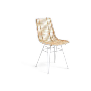 Kave Home Kave Home Eetkamerstoel Tishana wit synthetic wicker/rattan